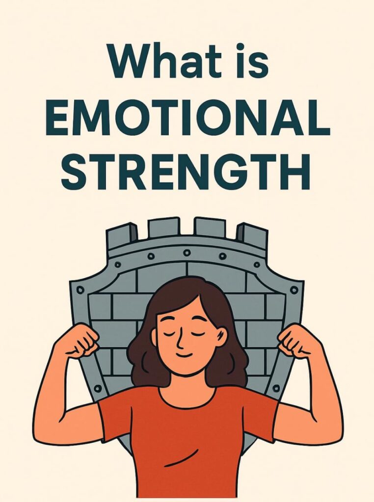 Girl building emotional strength and inner resilience standing strong with a mental shield